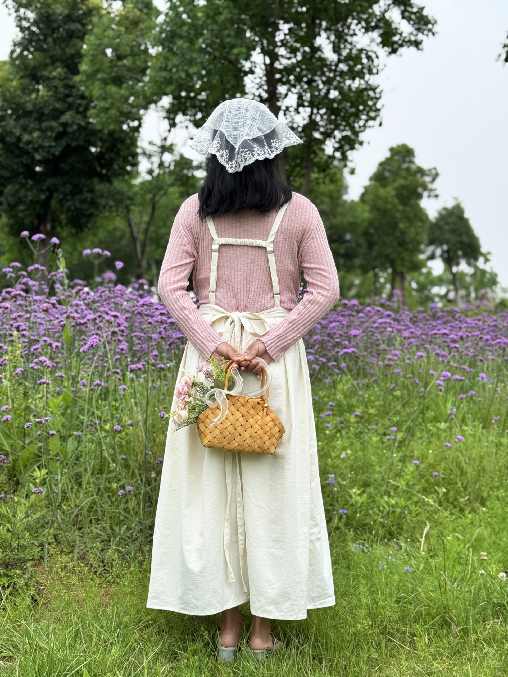 Niedliche Retro-Baumwoll-Schürzen, plissiert, für Zuhause, Küche, Garten, Kunst, Malerei, Latzhose, Floristenladen, Overall