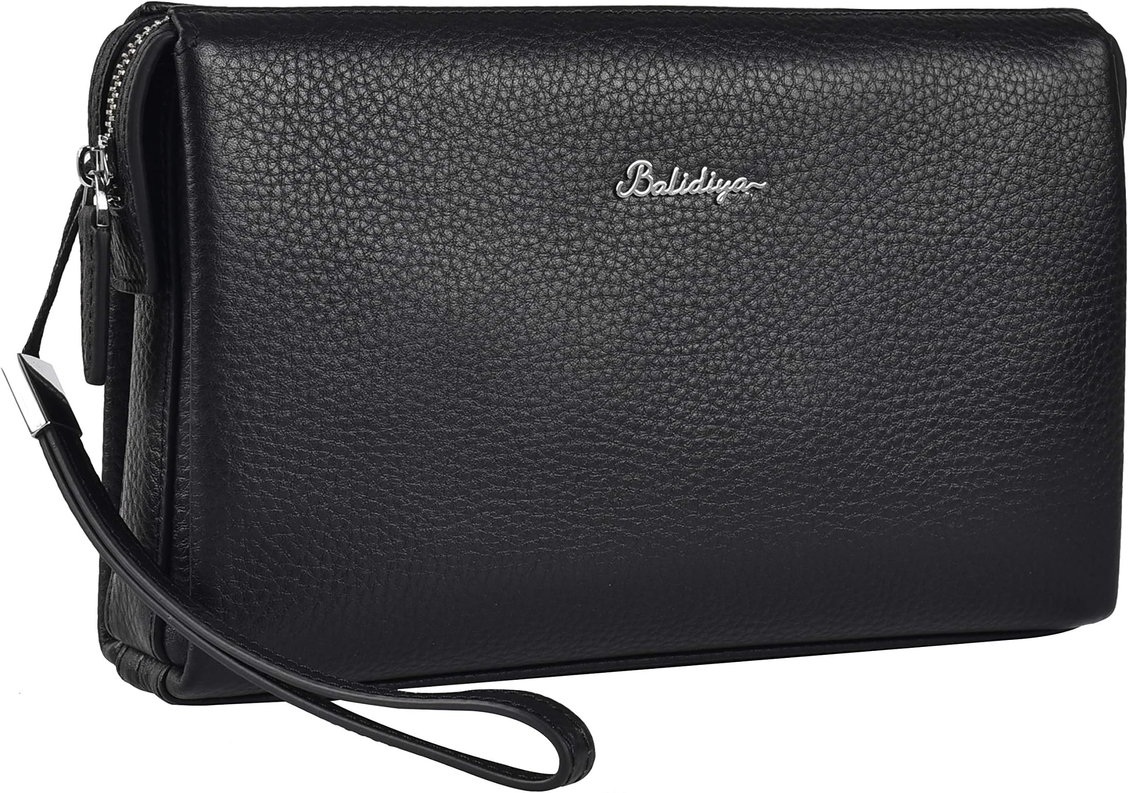 BalidiyaMen Clutch Bags Purse Genuine Leather Handbags Business Zipper Wallet