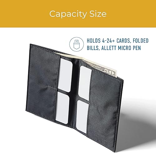 Miniatura 2 de Allett Original Wallet Cuero, Delgado, Minimalista Bloqueo RFID, Bifold Capacidad para más de 4 24 tarjetas, billetes, recibos Carteras para