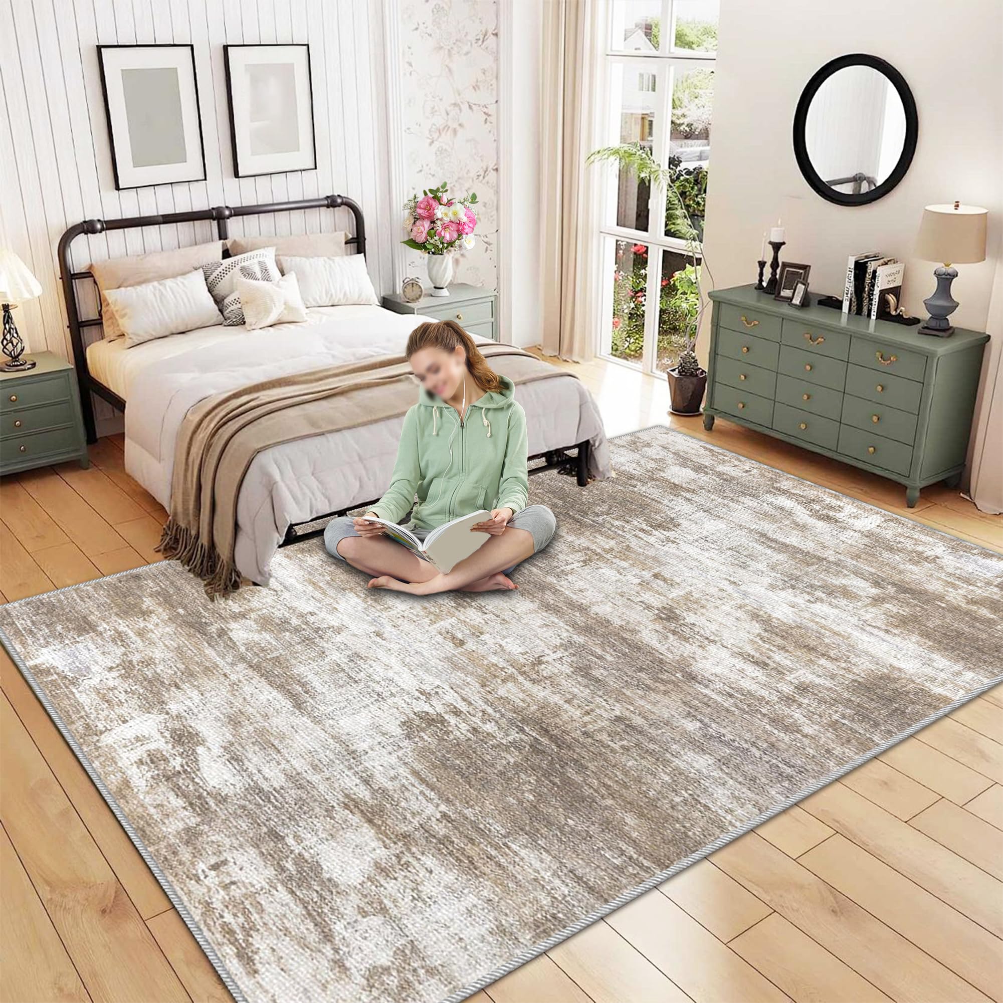 Tappeto Salotto Moderno Tappeto Camera da Letto Antiscivolo Tappeti Corridoio Lungo Lavabile in Lavatrice Grande Carpet Cameretta Scendiletto Ingresso Esterno Ufficio Gaming Decorativo 200 x 290 cm
