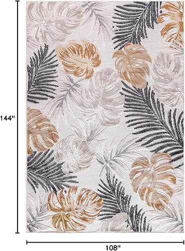 Miniatura 278 de CAMILSON Indoor Outdoor Rug 5x7 Bohemian Medallion Floral Area Rugs for Indoor and Outdoor Patios Easy-Cleaning Non-Shedding Living Room Garden and