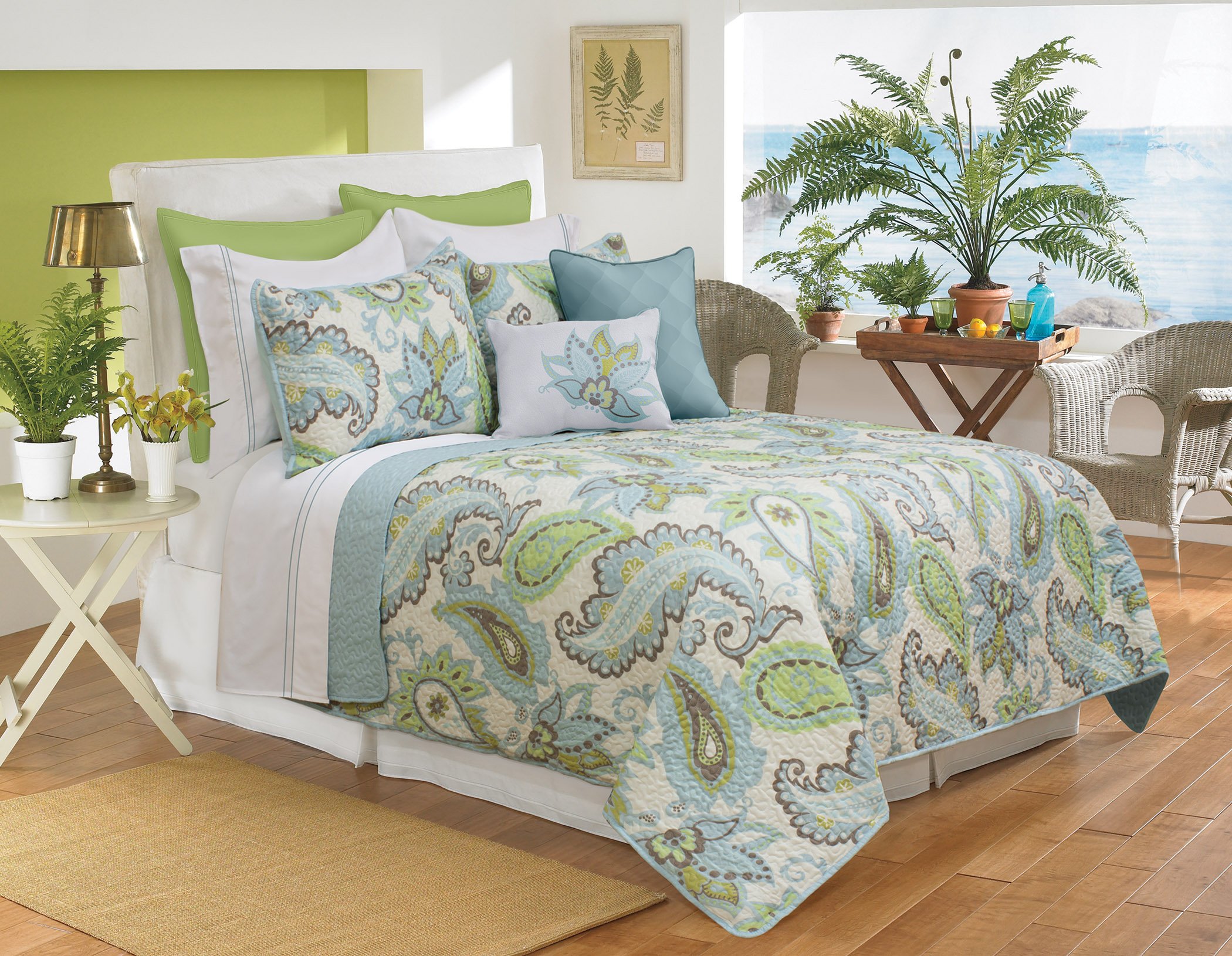 Safdie 60115.3K.05 Katy King Aqua Quilt Set (3 Piece)