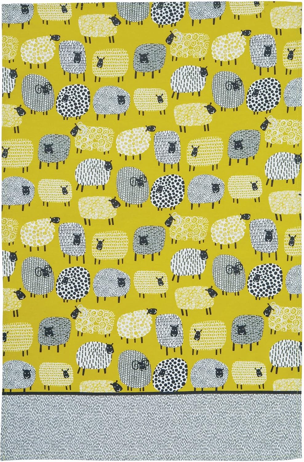 Ulster Weavers Dotty Sheep Tea Towel - 100% Cotton - With Cute Animal Hand Drawn Design, Yellow - Kitchen and Cooking Gifts for Bakers & Chefs - Homeware & Kitchenware Range