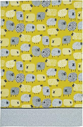 Ulster Weavers Dotty Sheep - Paño de té - 100% algodón - Con bonito diseño de animal dibujado a mano, amarillo - Regalos de cocina y cocina para
