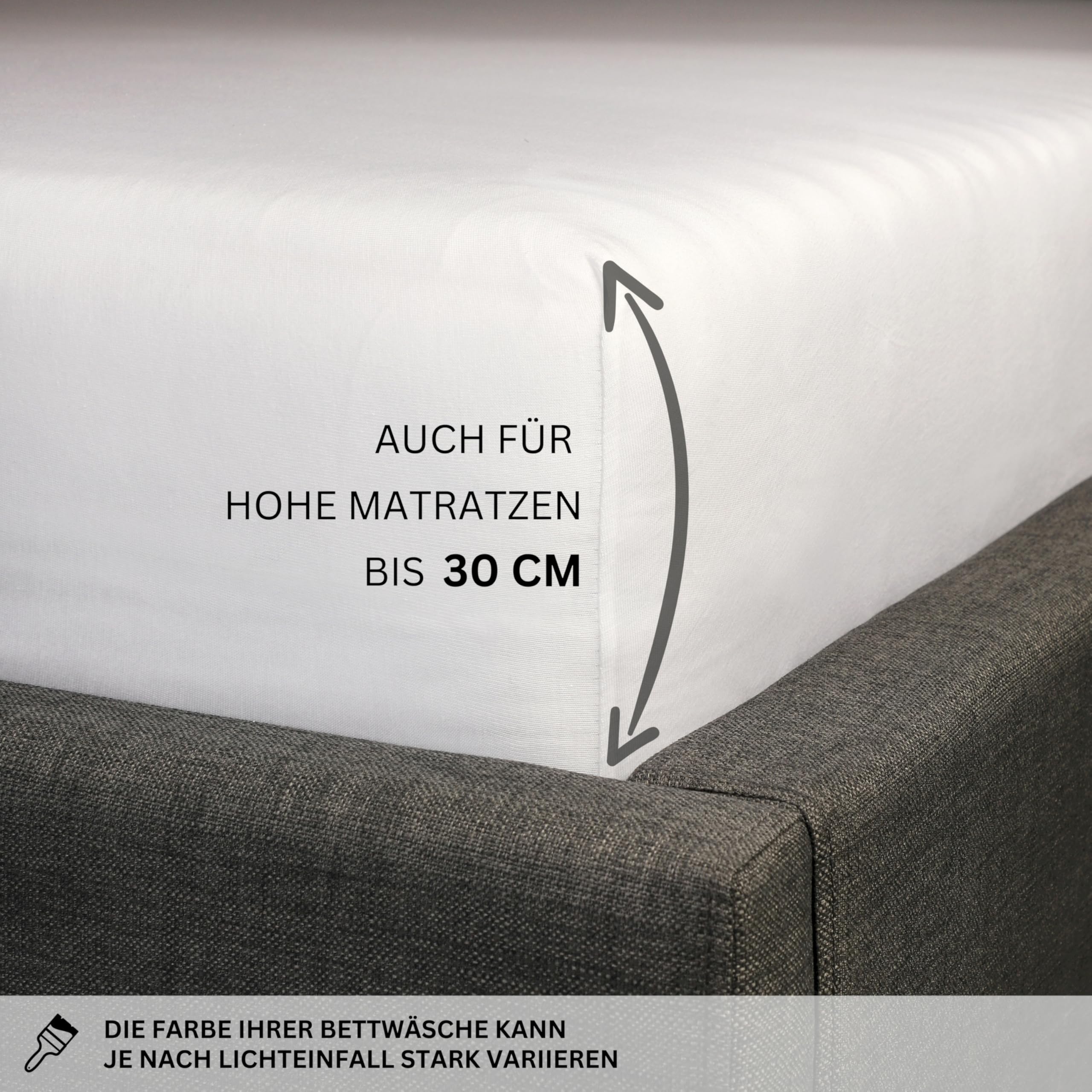 Schöner Wohnen Spannbettlaken 180x200 cm Biały do 200x200 cm - Luksusowe prześcieradło z dzianinowej bawełny z certyfikatem Öko-Tex - na materacy do 30 cm i łóżka Boxspring – prześcieradło na łóżko