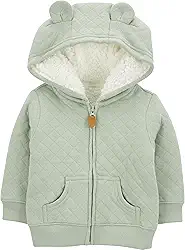 Casaco de moletom com capuz para bebês meninos com forro sherpa