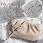 Women's ruched shoulder bag, convertible cloud hobo bag, soft vegan leather shoulder bag