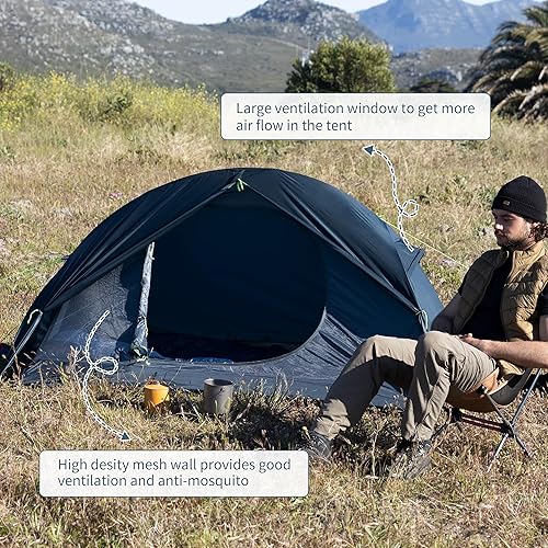 Miniatura 5 de Naturehike Tienda de campaña para 1 persona, impermeable, fácil de instalar, tienda de campaña para una sola persona, tienda de campaña ligera para