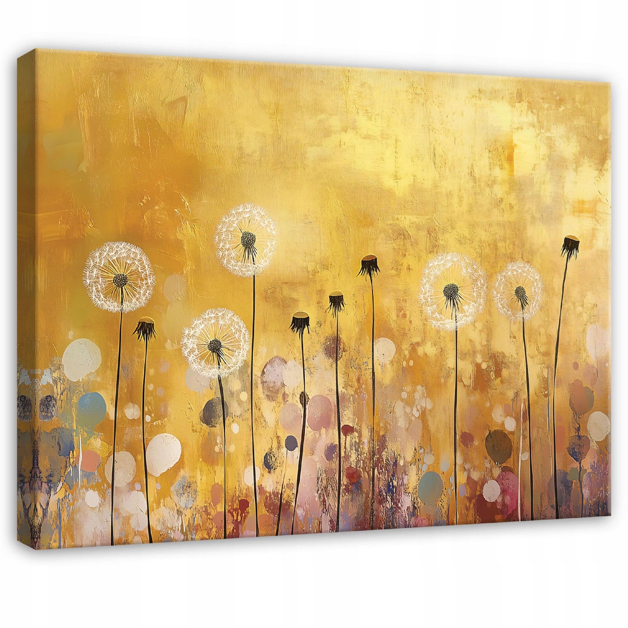 WallArena Leinwand Bilder Pusteblumen 120x80 cm | Leinwandbilder, Bild auf leinwand, Wandbild XXL groß Wandbilder für Wohnzimmer Schlafzimmer Wohnzimmerbilder Modern