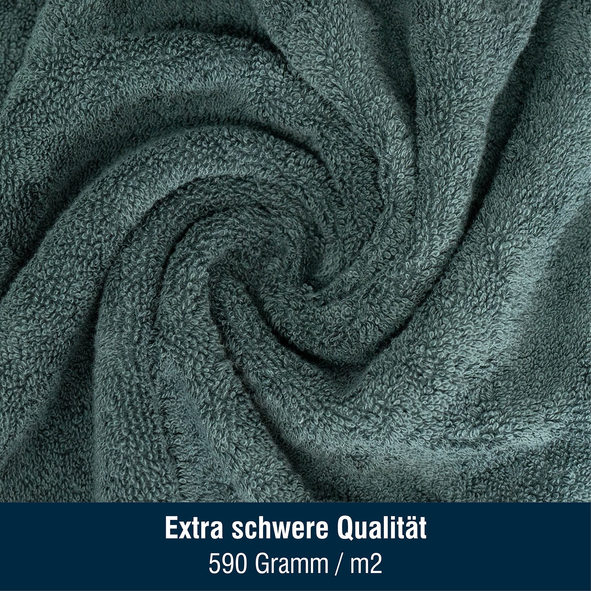 Merana Rome Washcloth Set Absorbent Soft and Lint- Terry Wash Mitts in Luxury Quality Heavy Organic Cotton 590 GSM (Jungle Green - Image 3