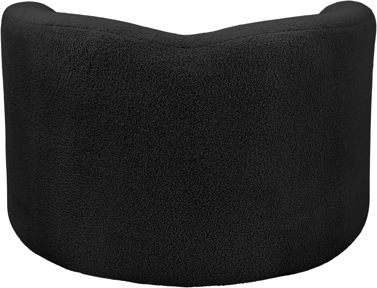 Meridian Furniture 186Black-C Kali Collection Modern | Contemporary Chair with Soft Black Faux Shearling Teddy Fabric, Curved Back, Pillows Included, 40" W x 32.5" D x 26" H, Black