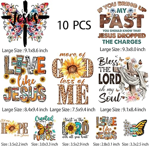 Vista 27 de 8 calcomanías para planchar, parches de transferencia térmica para ropa, camisetas, Jesús, prensa térmica, diseño lavable, decoración con apliques