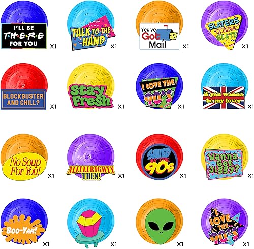 Miniatura 4 de 32 piezas de decoración de remolinos colgantes de fiesta de los años 90, suministros y recuerdos para fiestas temáticas de los años 90