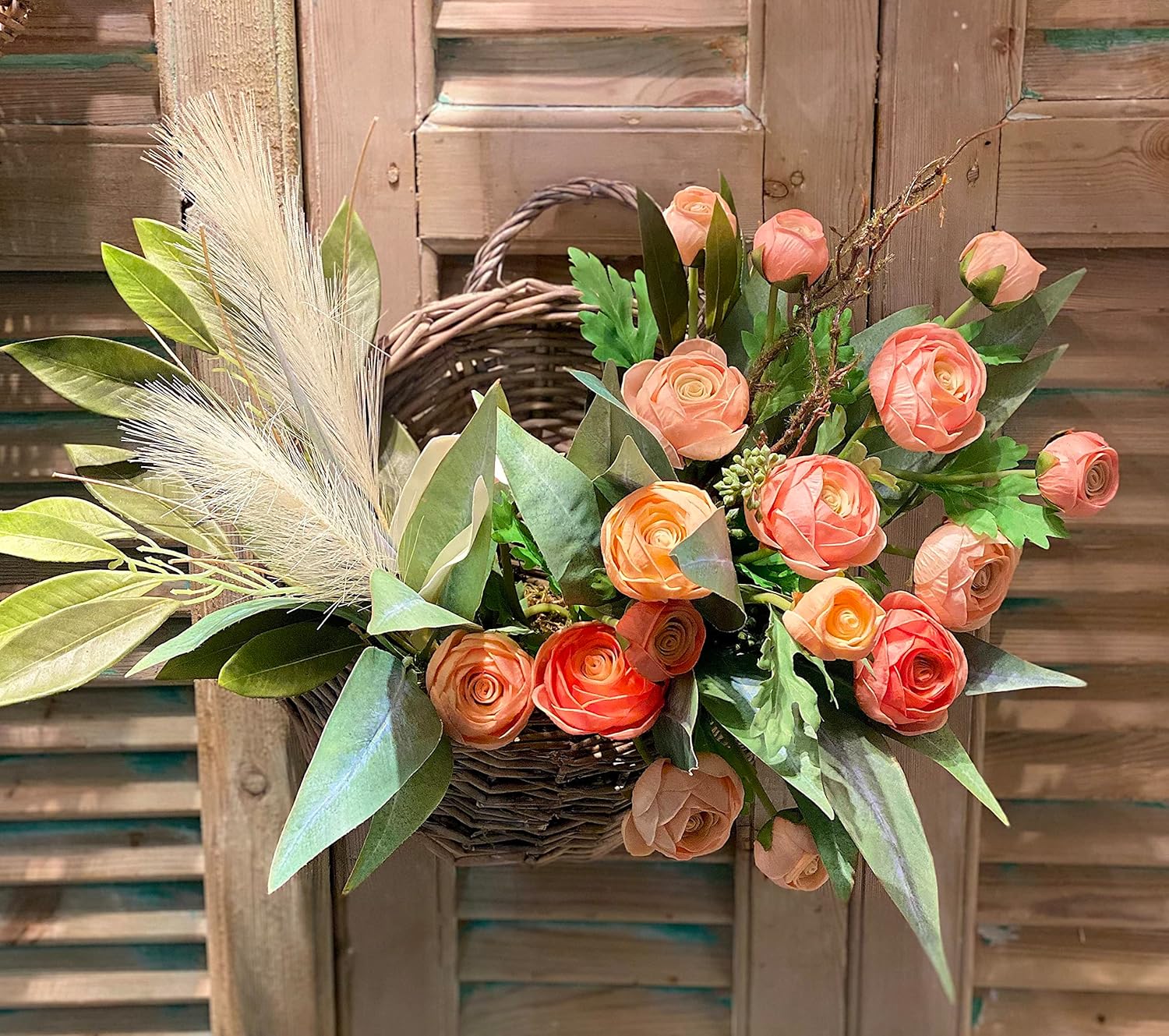 RAZ Imports Natural Surroundings 13" Woven Handled Wall Basket, Set of 2