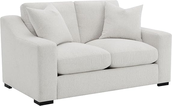 Coaster Home Furnishings - Ashlyn - Wood & Fabric - Upholstered Loveseat with Track Arms, Reversible Cushions and Block Feet - Living Room - 65-Inch - Sand - 552092