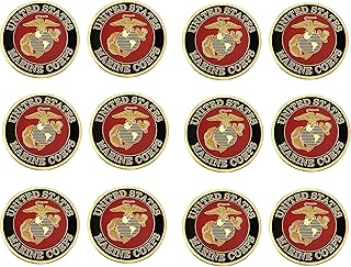 Pack of 12 Military Seal Lapel Pin – 1 1/8" Round Die‑Cast Metal Emblem with Dual Butterfly Clutch Backing – 12 Premium Military Service Pin for Hats, Jackets & Uniforms
