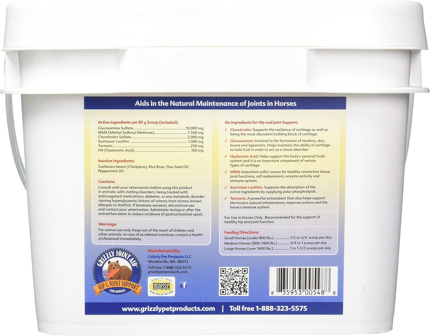 Grizzly Pet Products 00547 Joint Aid for Horses Pellets, 5 lb : Pet Supplies