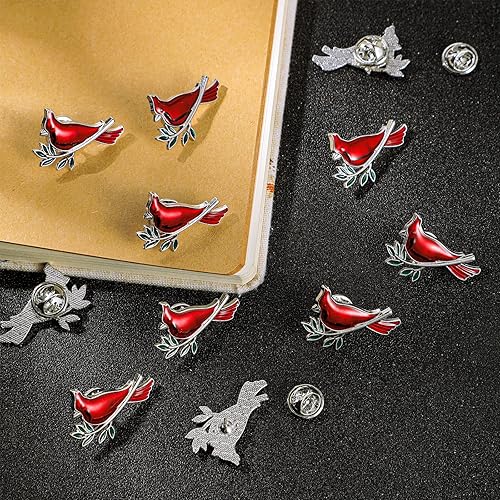 Miniatura 7 de Inbagi Memorial Cardinal Sign Pins Set Include Bird Funeral Pocket Token Red Cardinal Pin Organza Bags and Remember Me Poem Cards Cardinal Charms