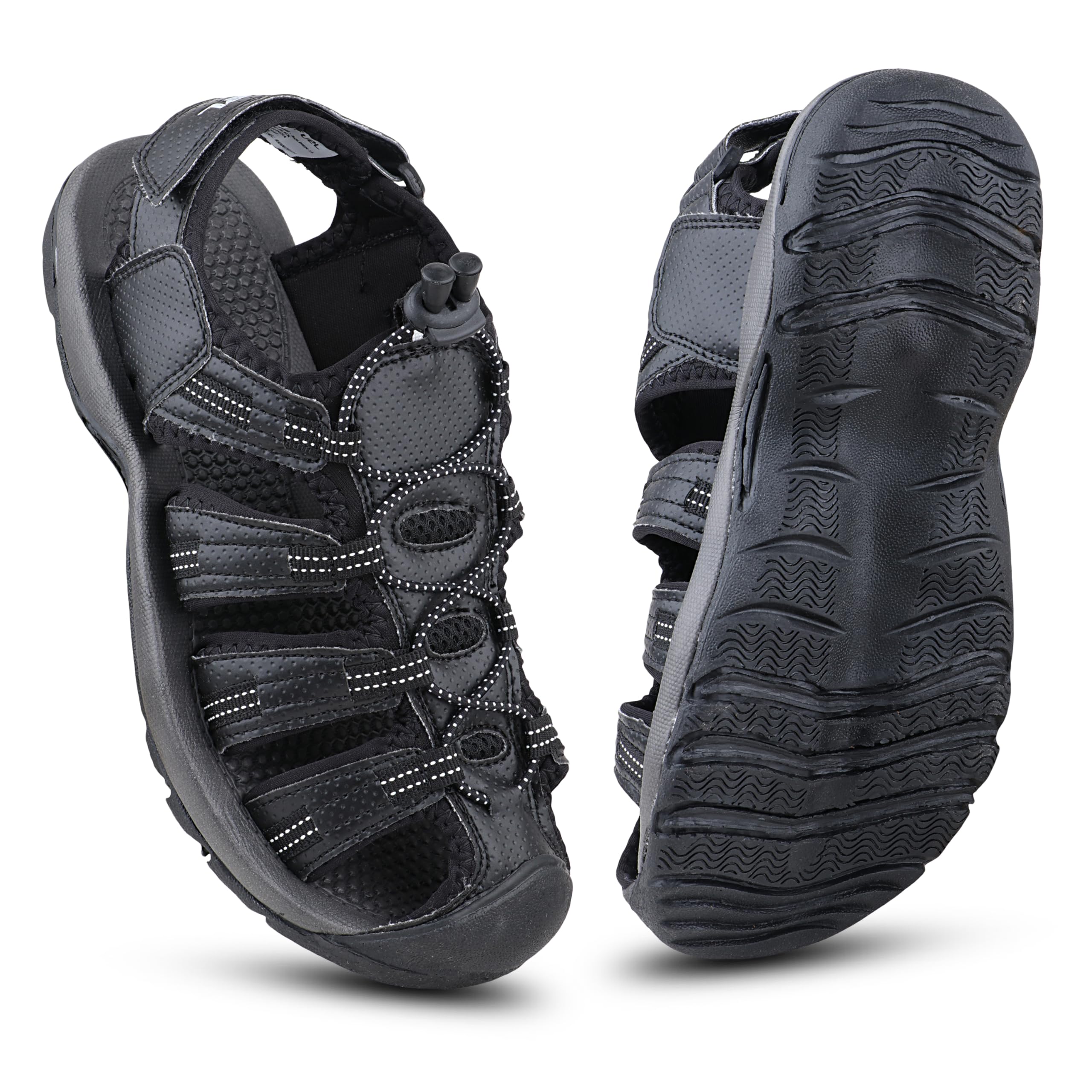 Soldier-14 Men’s Fisherman Sandals – Comfortable, Breathable & Flexible Outdoor Sandals with Protective Toe, Anti-Skid Sole – Stylish Casual Beach & Sports Footwear (Black)-image-25