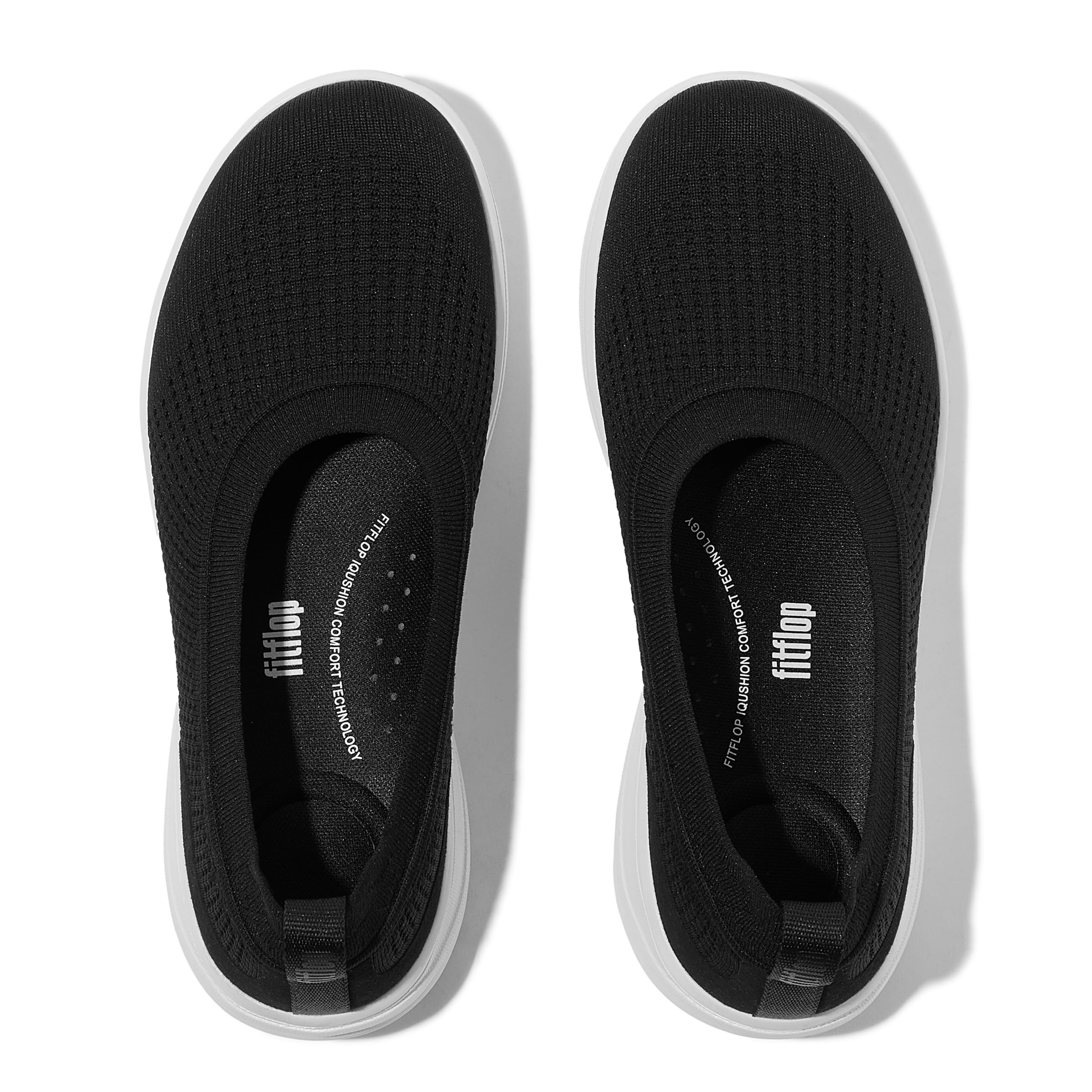 Fitflop Damskie super-Q dzianinowe baleriny, czarne, 42 EU, Czarny, 43 EU