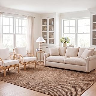 SAFAVIEH Area Rug 8x10 - Natural Fiber Collection - Large - Natural Brow...