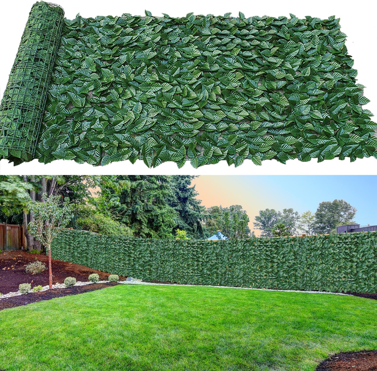 Artificial Ivy Privacy Fence Screen, 1 * 3 m Artificial Hedges Fence Panel and Faux Ivy Vine Leaf Decoration for Outdoor Garden Decoration