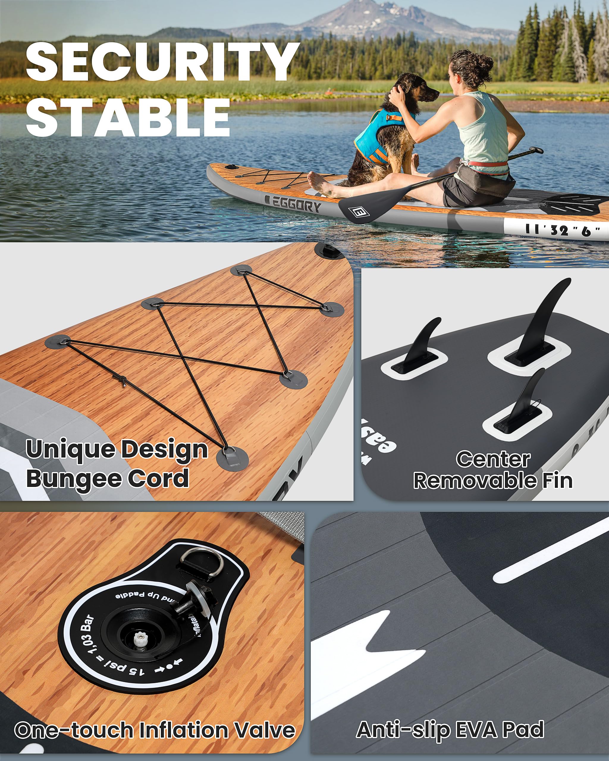 Tabla de surf de pie con remo, accesorios que incluyen remo de doble uso y asiento para kayak, remo de pie con gran estabilidad, remo para remo de pie