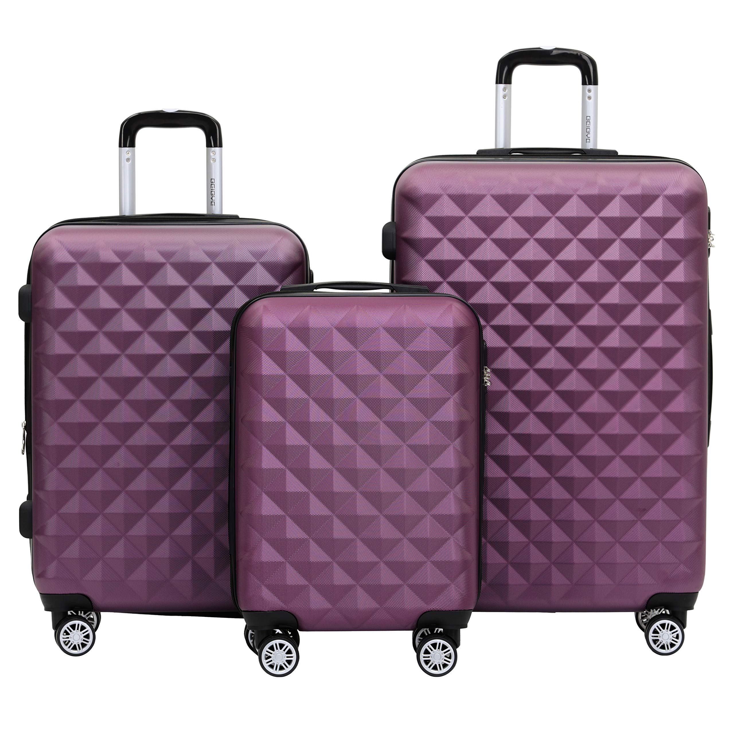 BEIBYE Trolley Koffer Reisekoffer Reisekofferset Gepäckset Kofferset 4 Zwillingsrollen Hartschale