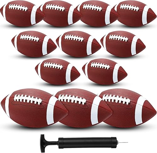 Miniatura 9 de Jerify Paquete de 12 balones de fútbol de cuero compuesto, pelotas inflables oficiales listas para exteriores para entrenamiento y recreación