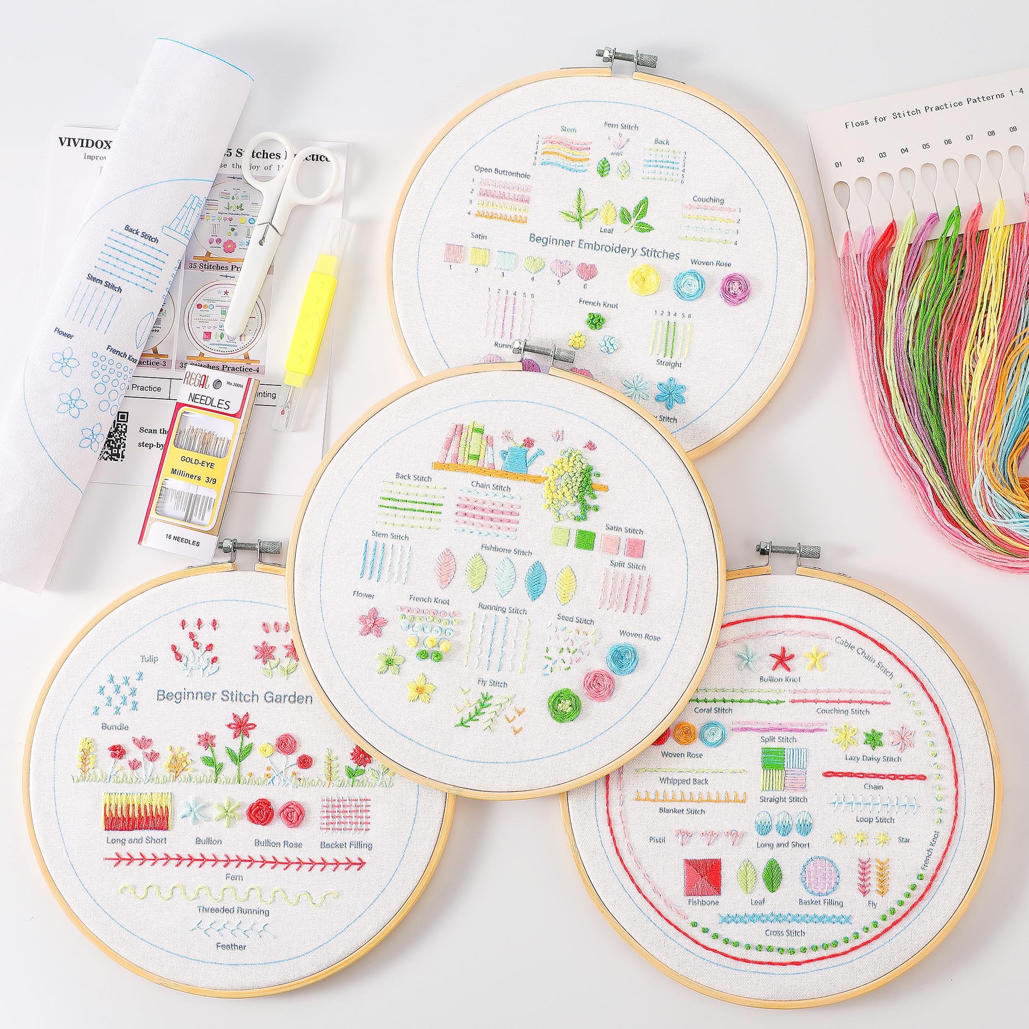 Beginner Embroidery Kit - Floral Cross Stitch -9 Beginner Embroidery Kit - Floral Cross Stitch -9