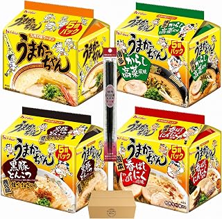 宇 まかっ ちゃん 九州当地拉面 4种20餐 原创 高菜 黑猪 大蒜 拉面拼装 附筷子