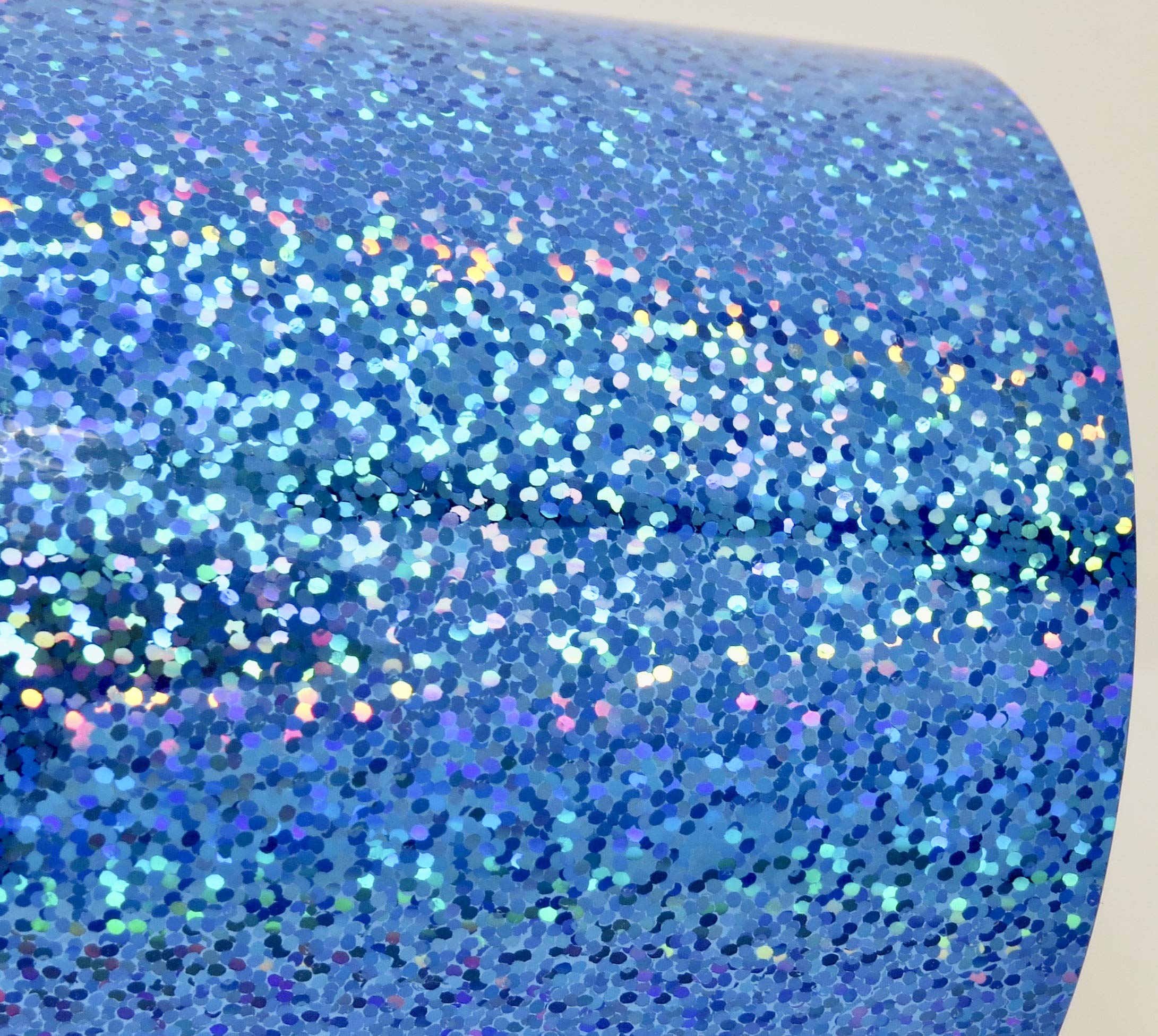 Sequins Holographic Glitter Sign Vinyl, with Self-Adhesive (24 inch x 10 ft, Light Blue)