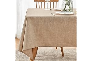 Elegant Linen Textured Cloth Table Cover - Waterproof and Stain-Resistant Protection for Your Table