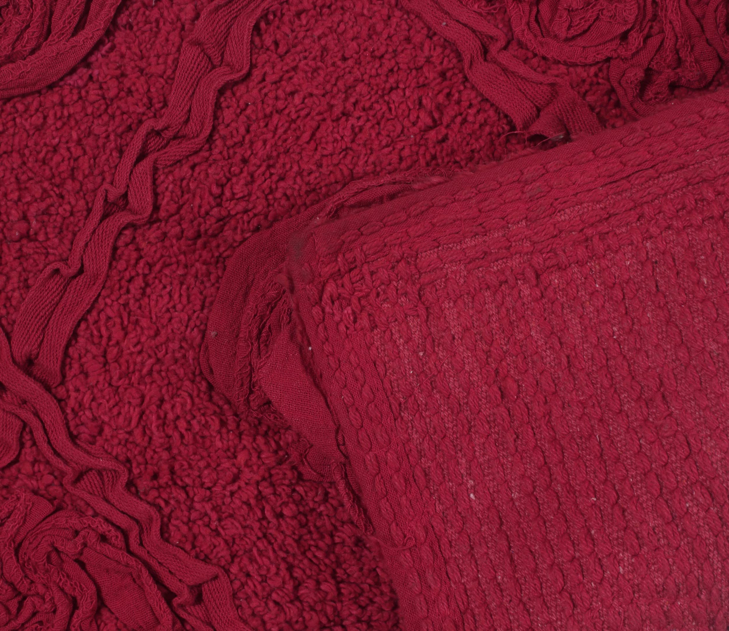 Home Weavers Modesto - Alfombra de baño de algodón Absorbente, Suave, Lavable a máquina, 17 x 24 Pulgadas, Color Rojo