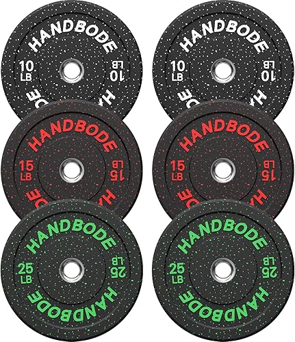 Miniatura 76 de Juego de discos de peso de 2 pulgadas de alto rebote, juego de discos olímpicos de 45/100/160/190/260/300 libras, juego de discos de peso de colores