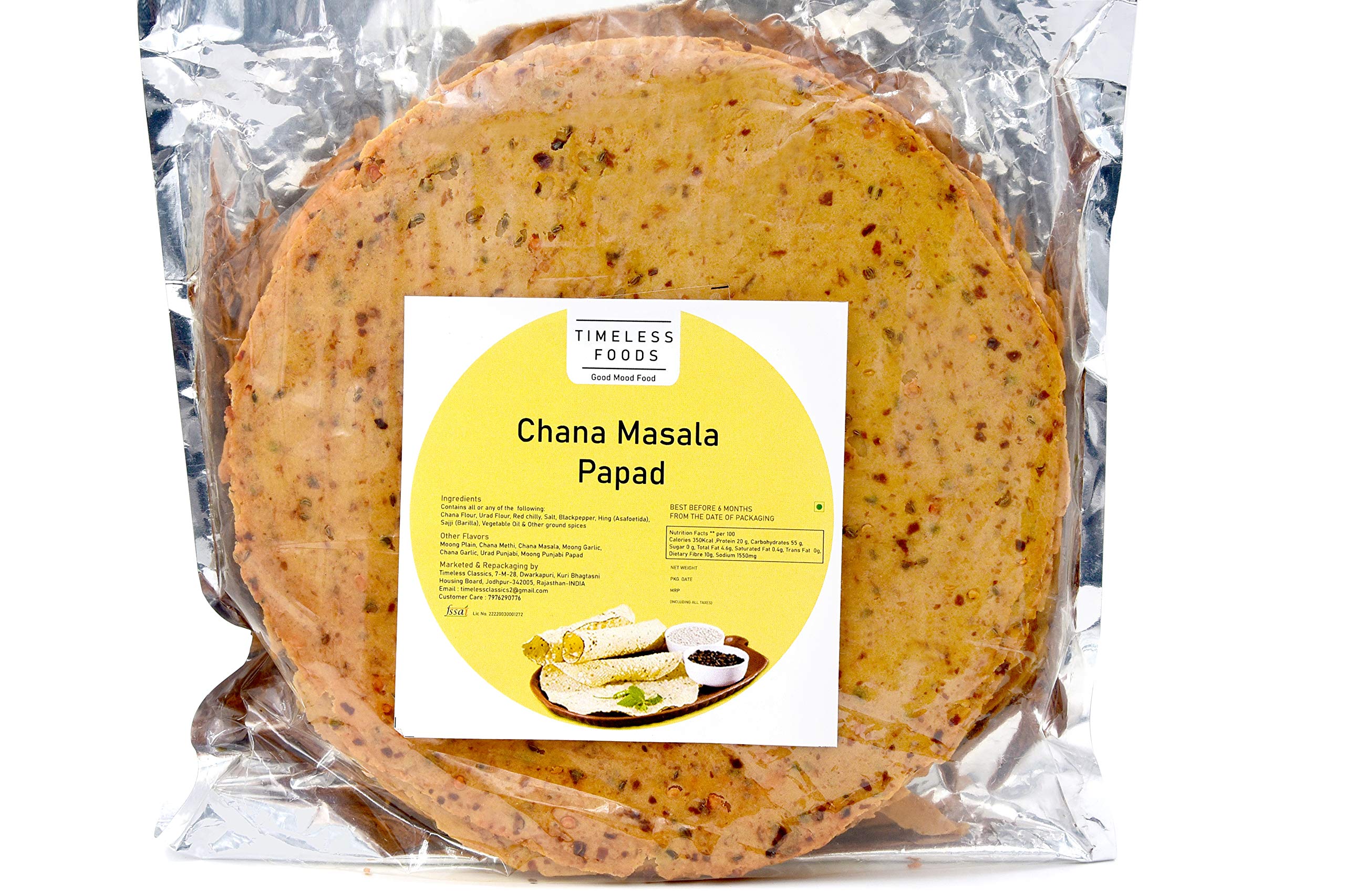 Timeless Food : Chana Masala Papad 200g (Fresh, Handmade Rajasthani Chana Papad from Sardarsheher) (B0BZMPY7L1) Amazon Price History, Amazon Price Tracker