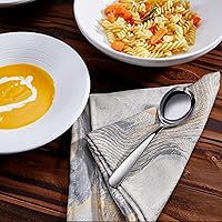 Vista 7 de KEAWELL Cucharas de sopa premium de 7.3 pulgadas con mango de gancho, juego de 4, acero inoxidable 18/10, cuenco hondo, perfectas para ramen, pho