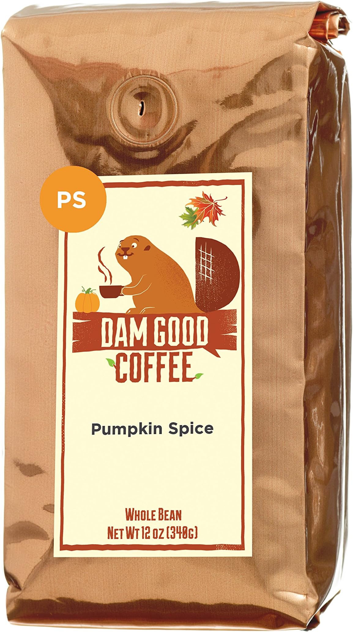 Dam Good Coffee – NEW FLAVOR Pumpkin Spice - Whole Bean - 12 Oz - Pumkin Pie Delicious - No Sugar Added