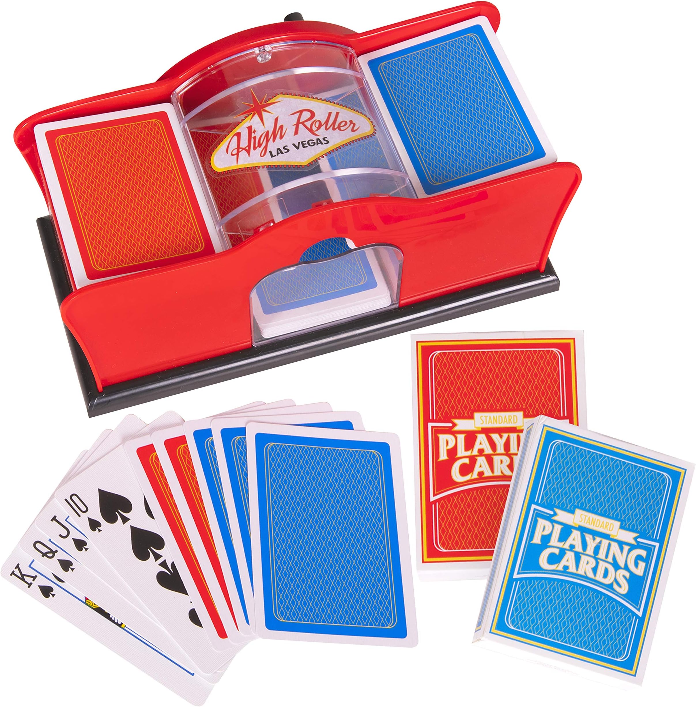 Red Manual Card Shuffler 2 Deck – Fast & Smooth Casino Card Mixer Shufflers for Poker, Rummy, Trading Cards for Family Game Nights, Casino Parties, Poker Game Accessories for Christmas