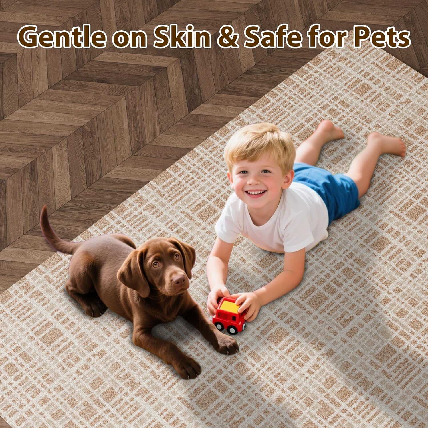 Carpet Tiles Peel and Stick, Squares Self Adhesive Carpet Floor Tile(15.75'' x 15.75''), Anti-Slip, Reusable, 0.38'' Thick, Carpets Easy Install DIY for Bedroom Living Room(12 Pcs)