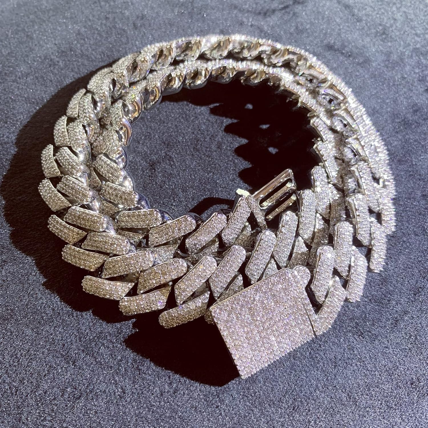 ICEDIAMOND 20MM Hip Hop Iced Out Miami Cuban Link Chain Necklace, 14K Gold Plated Bling CZ Bling Diamond Choker Heavy Cuban Necklace, Luxury Trend Jewelry Gift for Men - Image 9