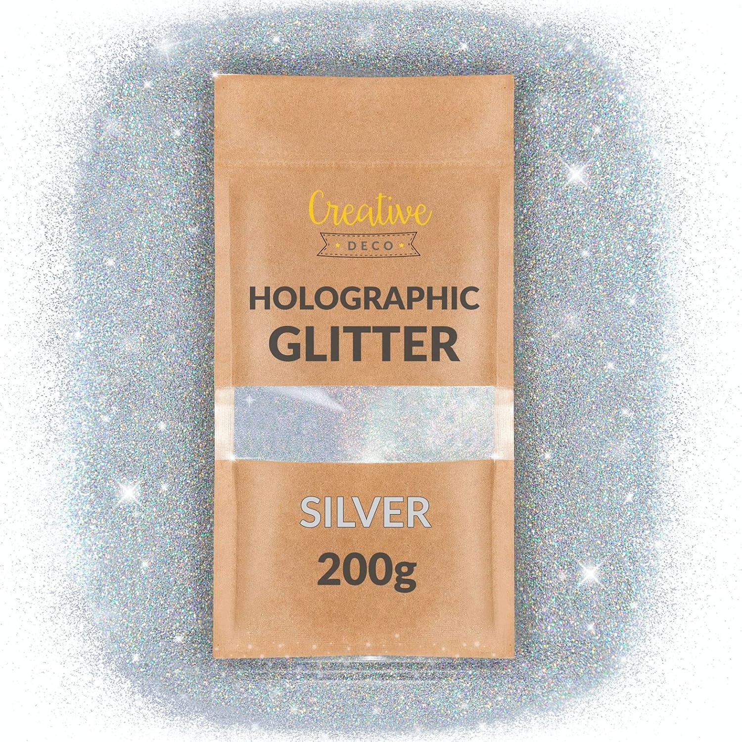 0.44 lbs Silver Glitter Paint Holographic for Walls Additive | Ultra Fine Powder | Perfect for Halloween Christmas Party Slime Nail Polish Acrylic Paint Arts & Crafts Epoxy Resin