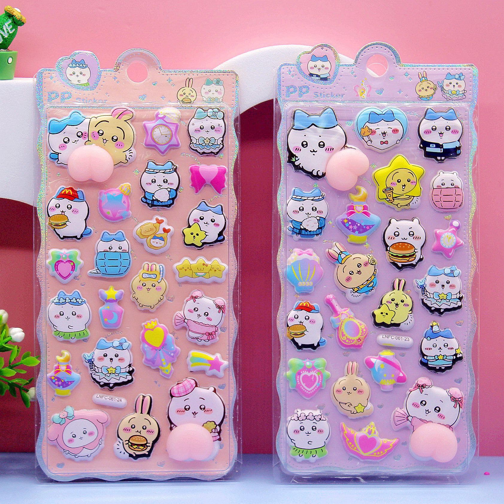 Ninrikidy おしりぷにぷにシール 2枚セット 3D ぷっくり 可愛い 3D立体 立体ステッカー ぷくぷく 手帳用ステッカー ごほうび デコシ ール キラキラ 子供 女の子 DIY用 大人用 アルバム飾り用（Aセット）