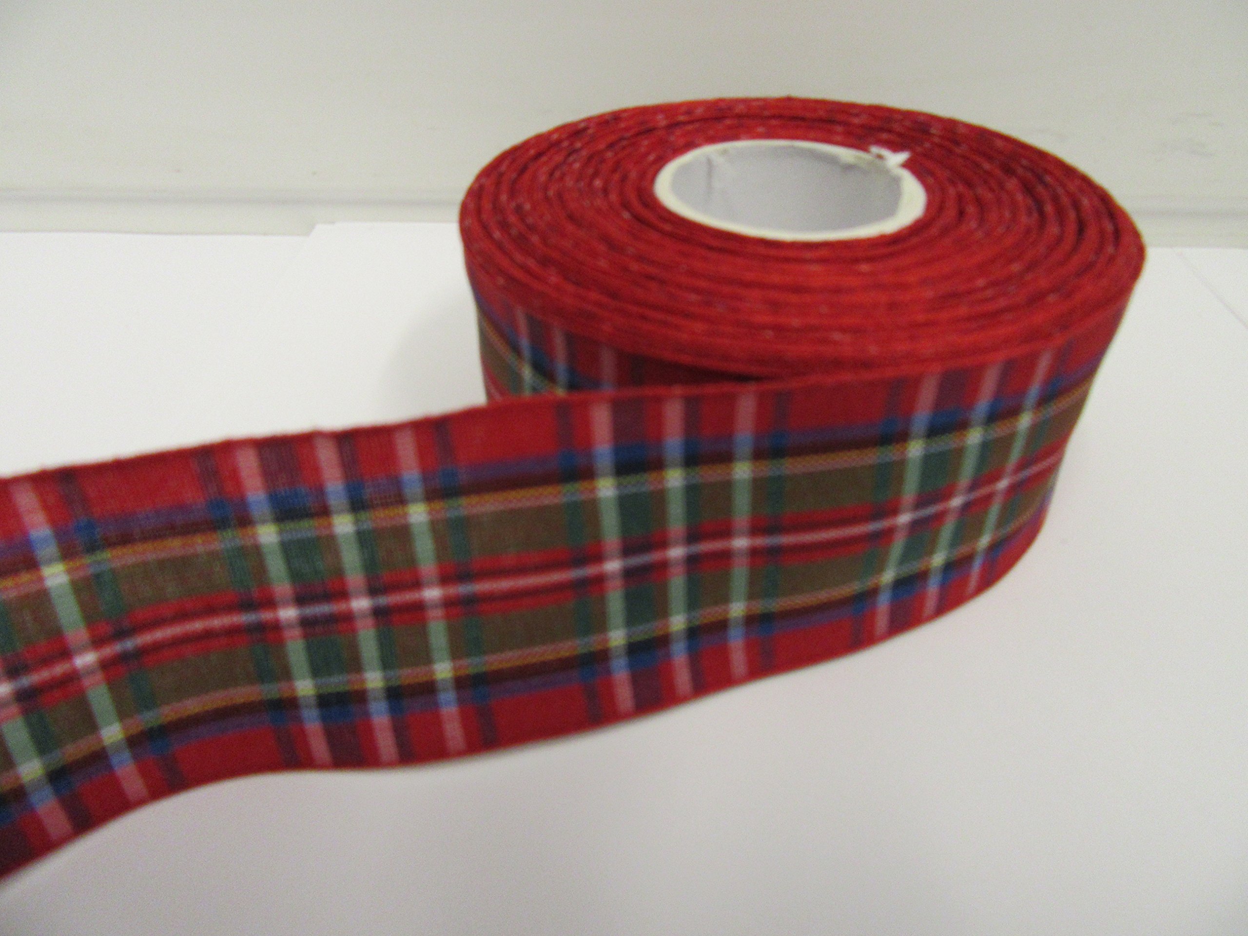 1 Full Roll Reel of 38mm x 25 metres Tartan Ribbon Red Classic Royal Stewart Double Sided 38 mm 3.8cm 1.5" 1.5 Inch