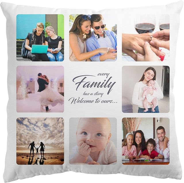 Personalised Photo Pillow Cushion Cover Sofa Home Décor Custom Gift Birthday Wedding Keepsake