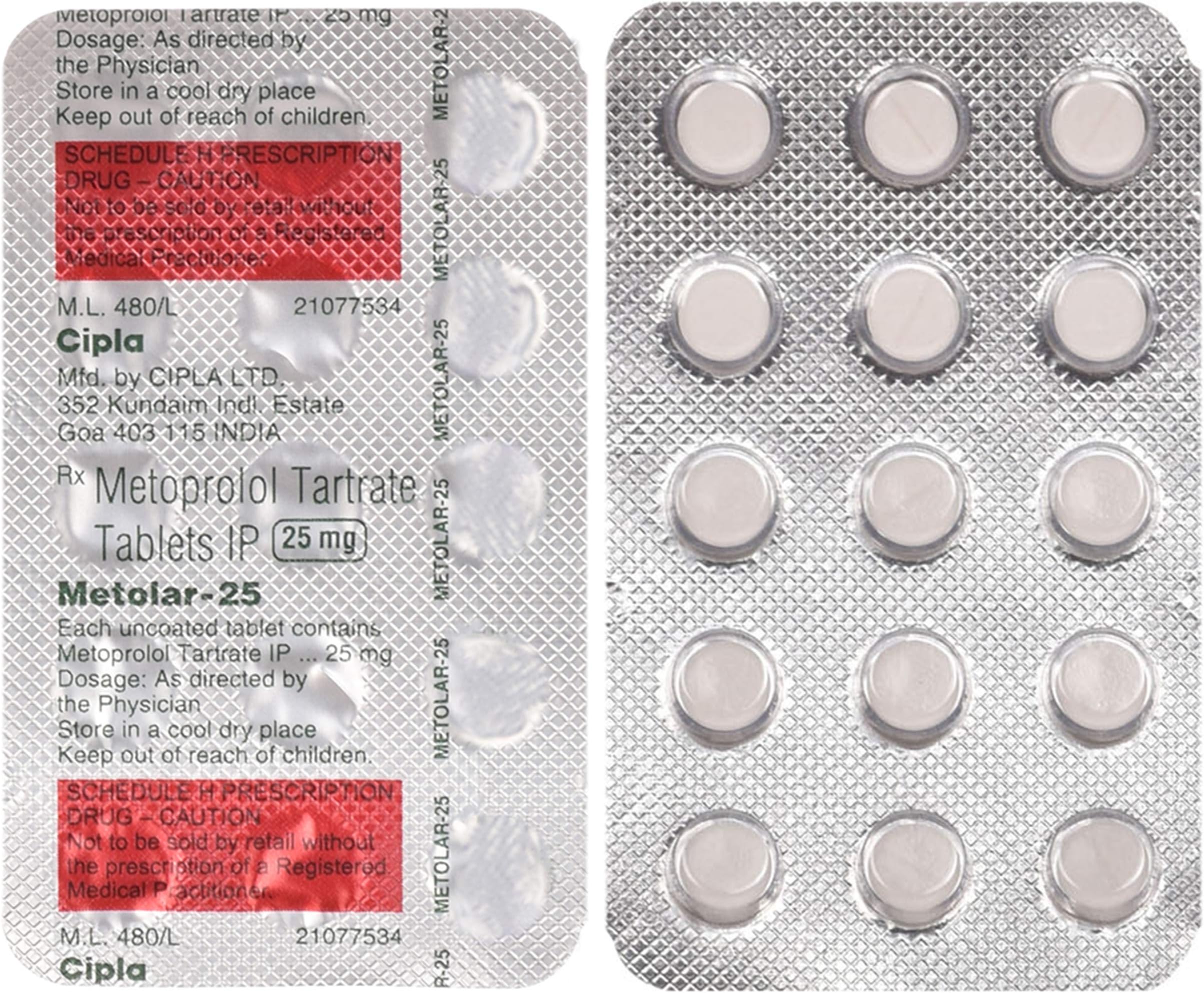 Metolar-25 - Strip of 15 Tablets