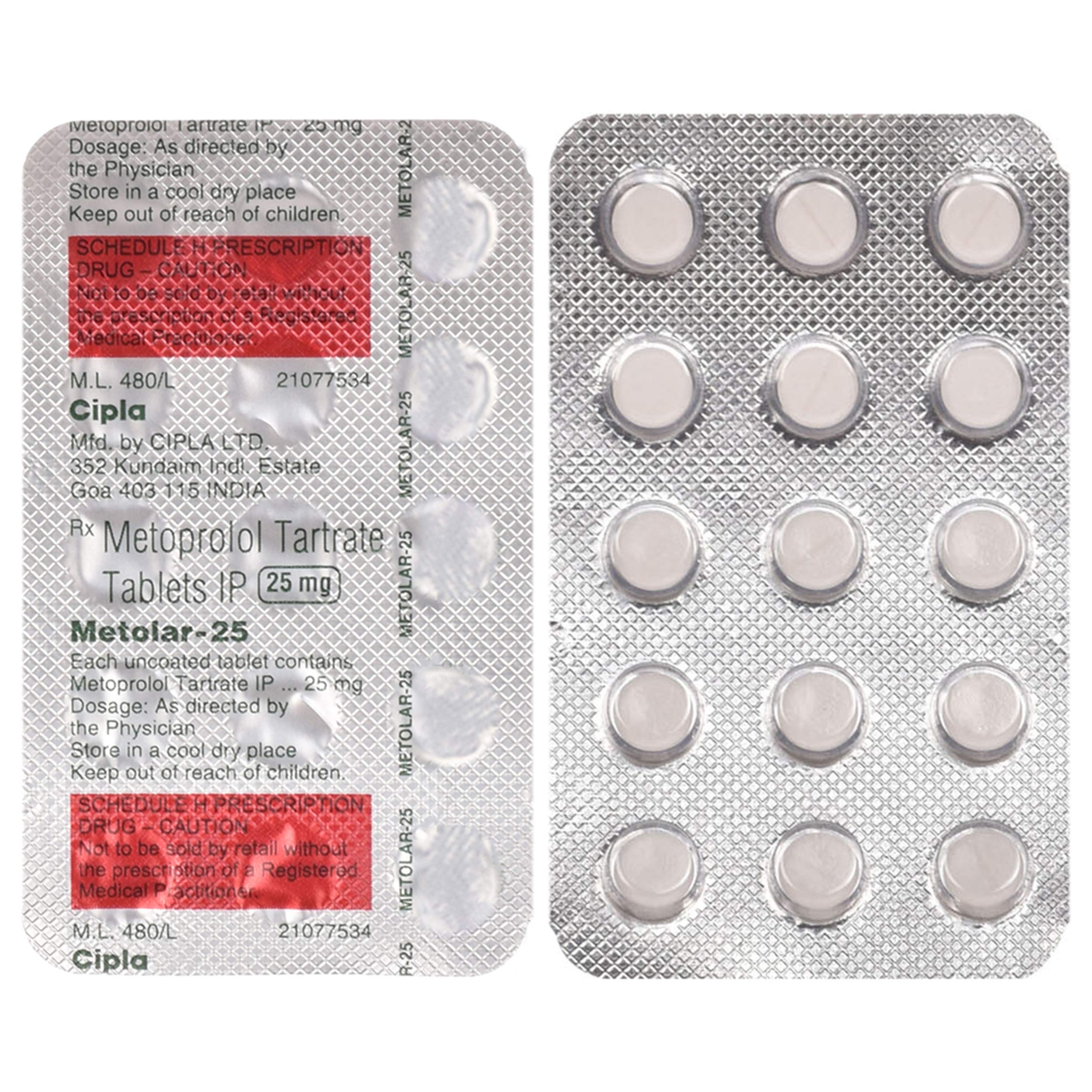 Metolar-25 - Strip of 15 Tablets