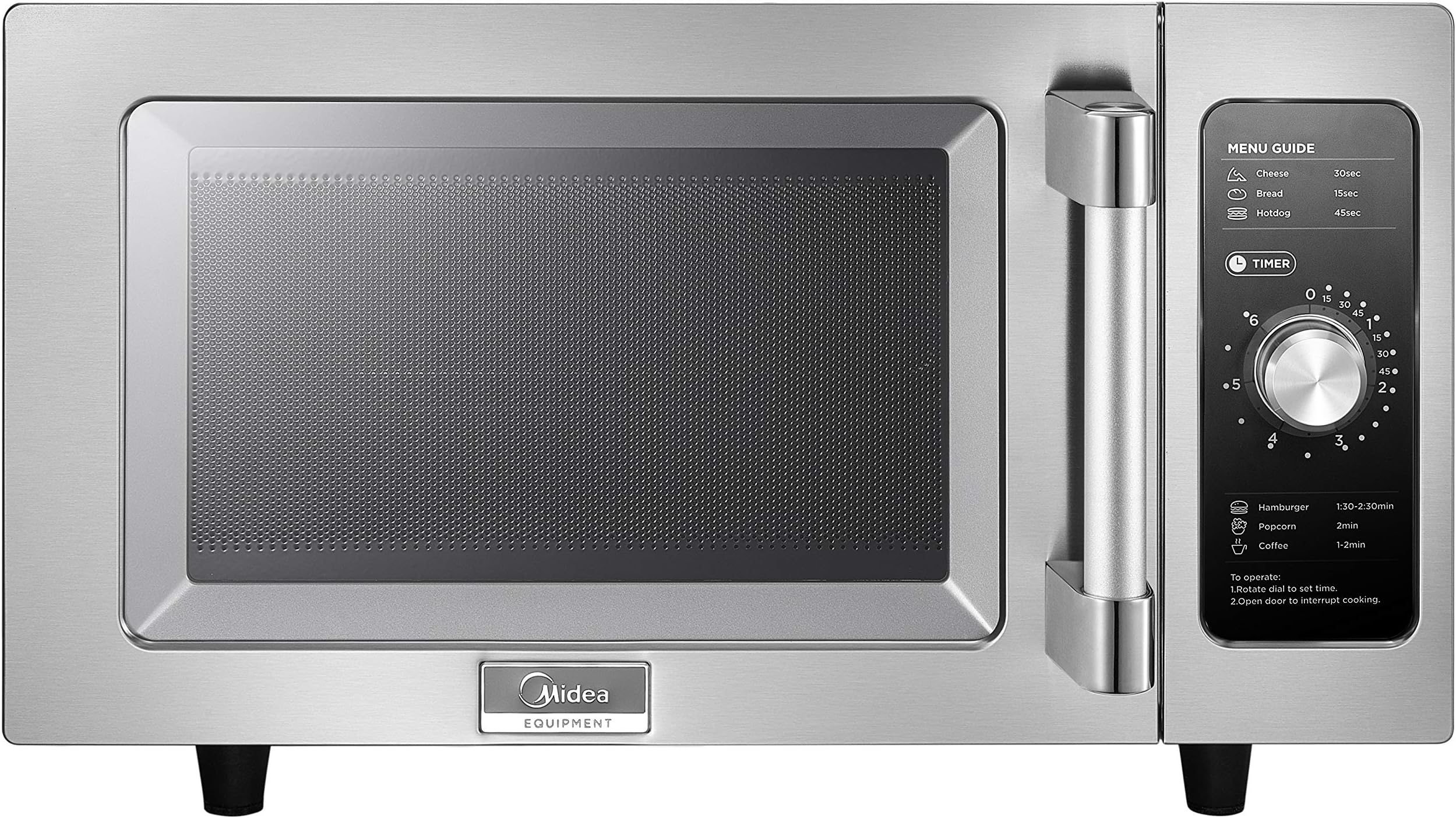 Equipment 1025F0A Countertop Commercial Microwave Oven with Dial, 1000W, Stainless Steel, .9 CuFt