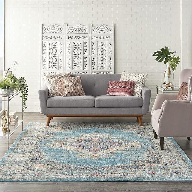 NOURISON Passion Rug Light Blue 290x201cm, 6'7"X9'6"'