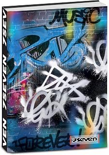 Seven Taschenkalender für die Schule, 12 Monate, 11,5 x 15,9 cm, 352 Seiten, Einband mit Siebdruck, inspiriert von der Welt der Graffiti, Schultagebuch für Kinder und Jugendliche